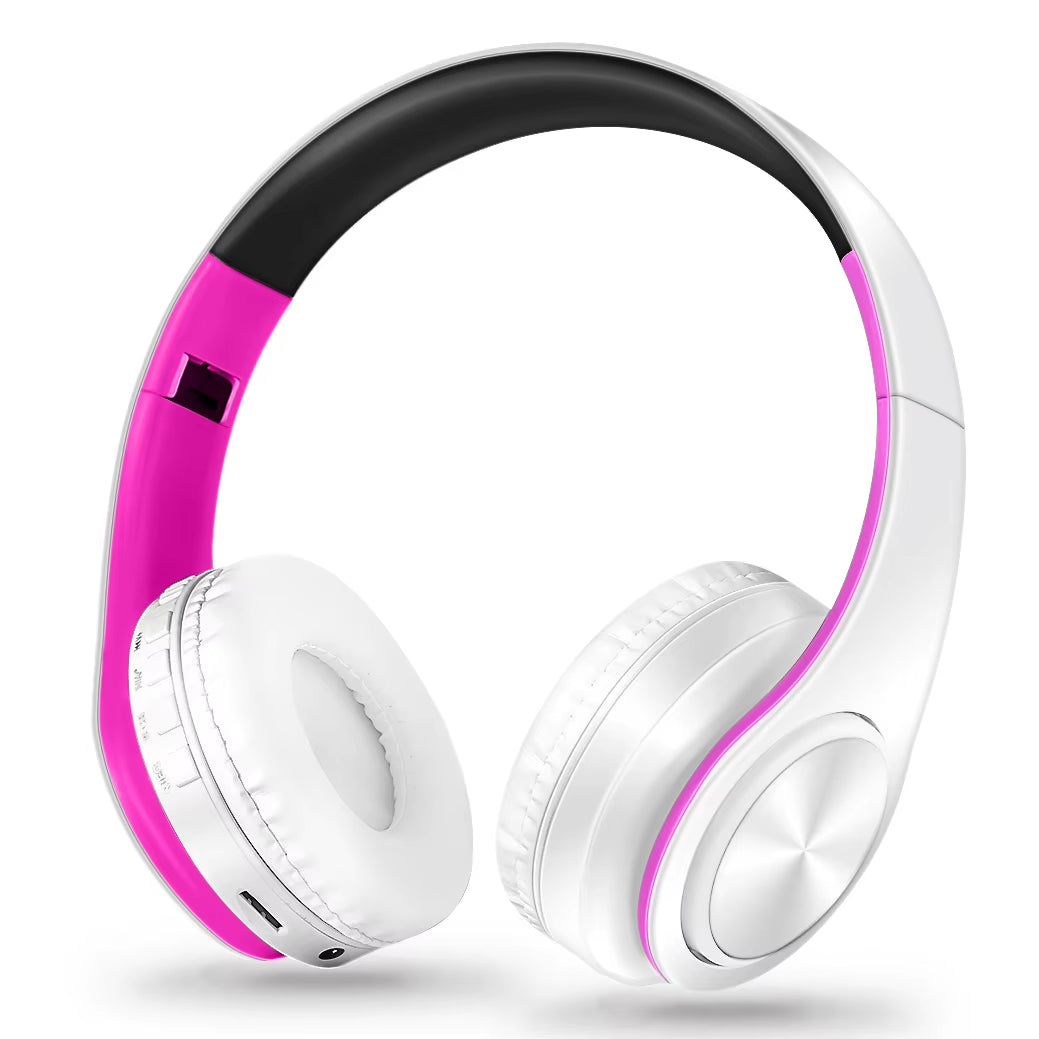 Men Gift Gold Wireless Headphones Bluetooth Earphone Stereo Headset Game with Build-In MIC with Universal for Android and Ios