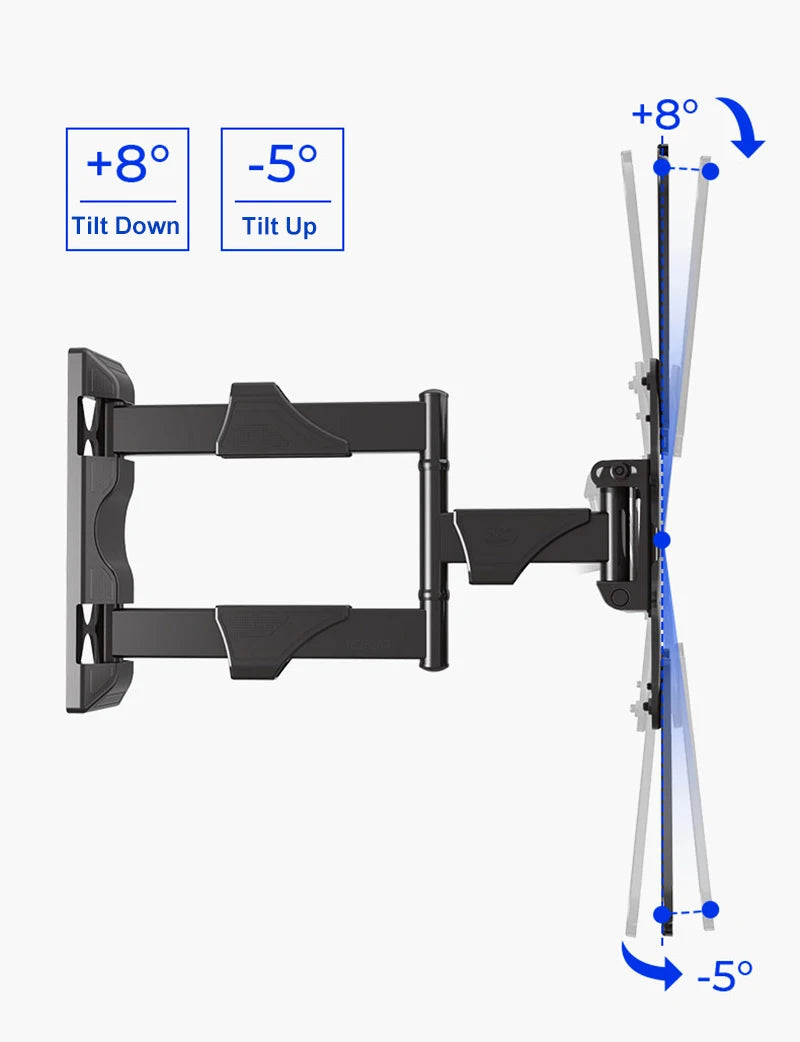 New NB P4 Full Motion 32-55 Inch TV Wall Mount Flat Panel LED LCD Display Mount Bracket MAX.VESA 400X400Mm Load 27.2Kgs