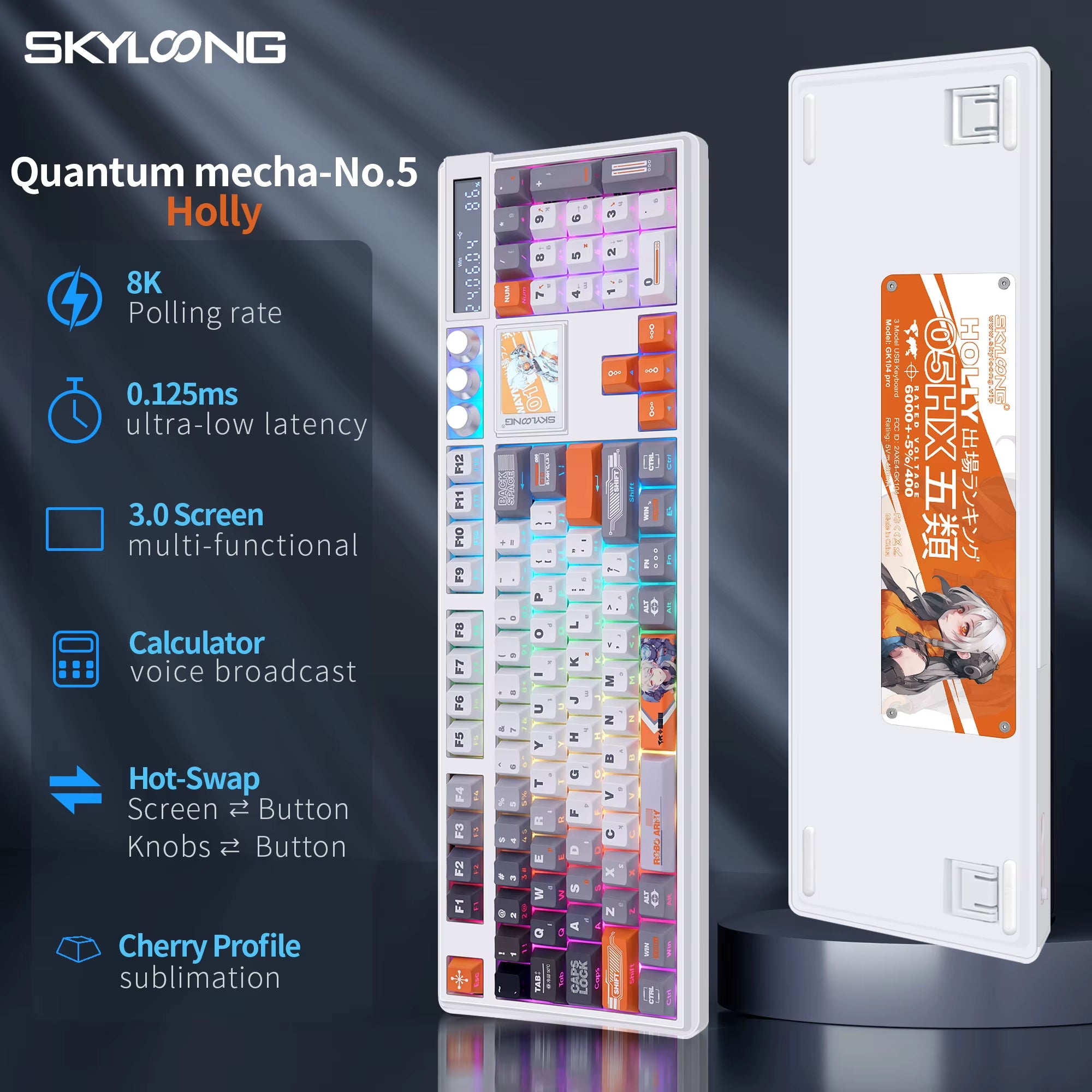 SKYLOONG GK104 Pro Wireless Mechanical Keyboard 100% Custom Keyboard Hot-Swapp Low-Noise Switch for PC Gamer Office Accessoies