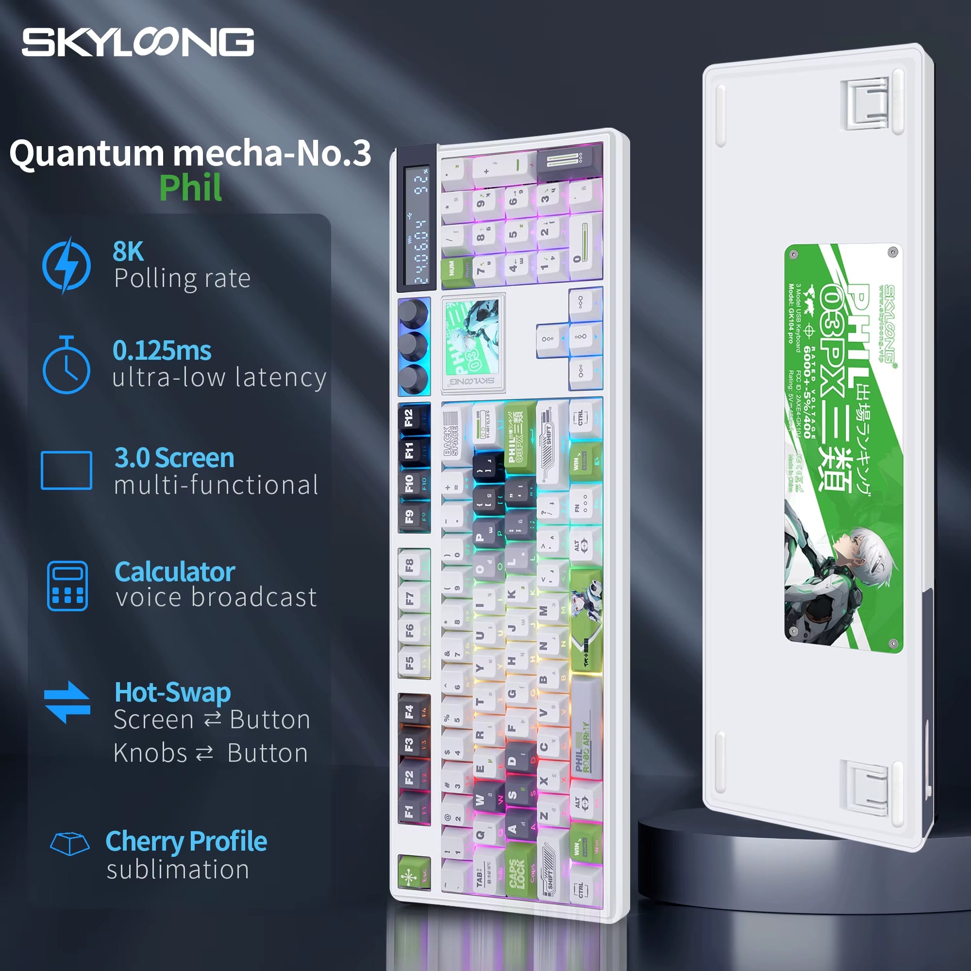 SKYLOONG GK104 Pro Wireless Mechanical Keyboard 100% Custom Keyboard Hot-Swapp Low-Noise Switch for PC Gamer Office Accessoies