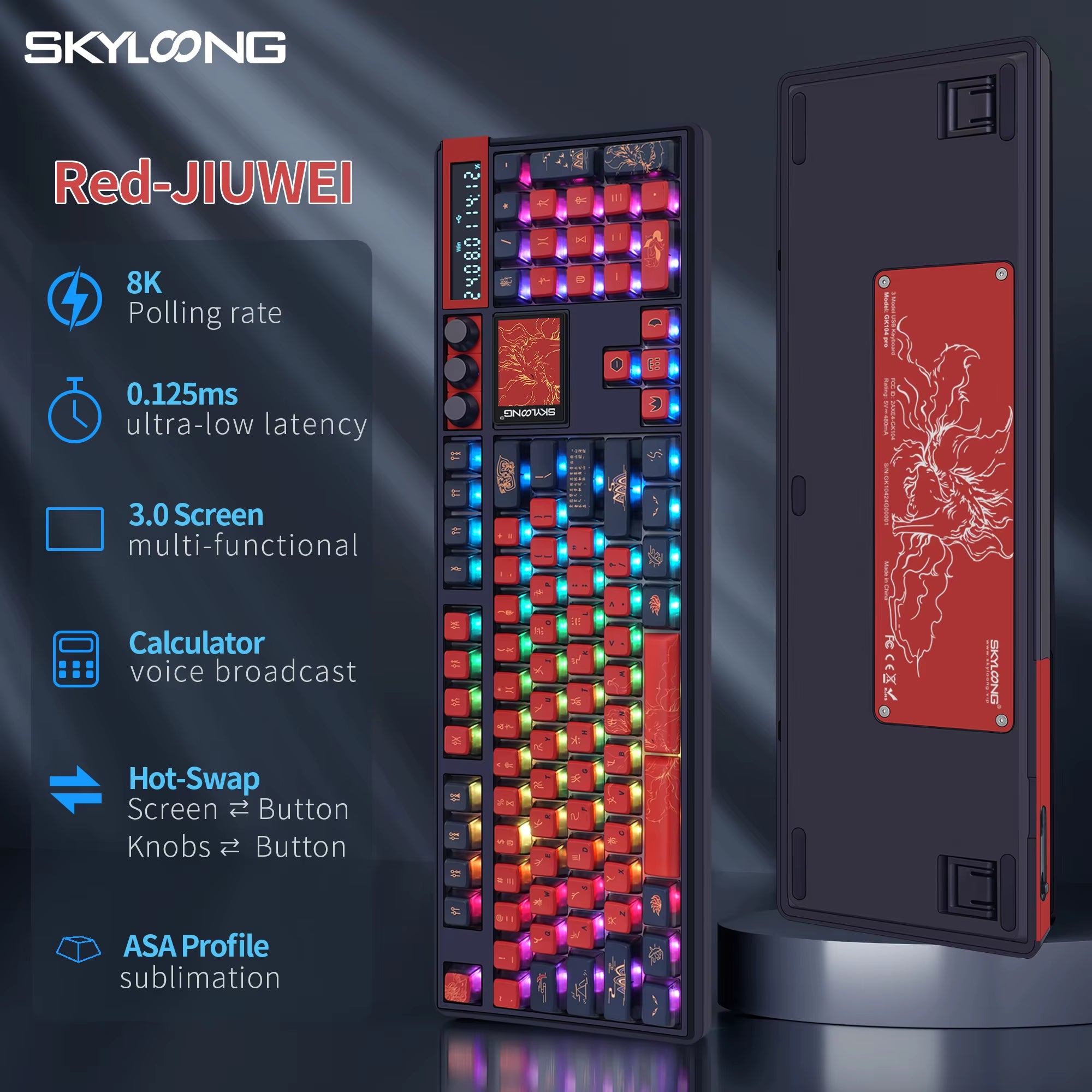 SKYLOONG GK104 Pro Wireless Mechanical Keyboard 100% Custom Keyboard Hot-Swapp Low-Noise Switch for PC Gamer Office Accessoies