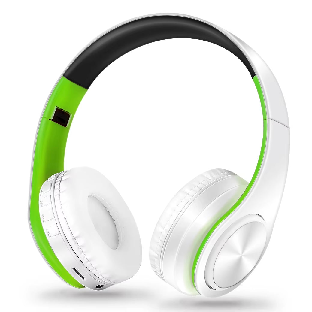 Men Gift Gold Wireless Headphones Bluetooth Earphone Stereo Headset Game with Build-In MIC with Universal for Android and Ios