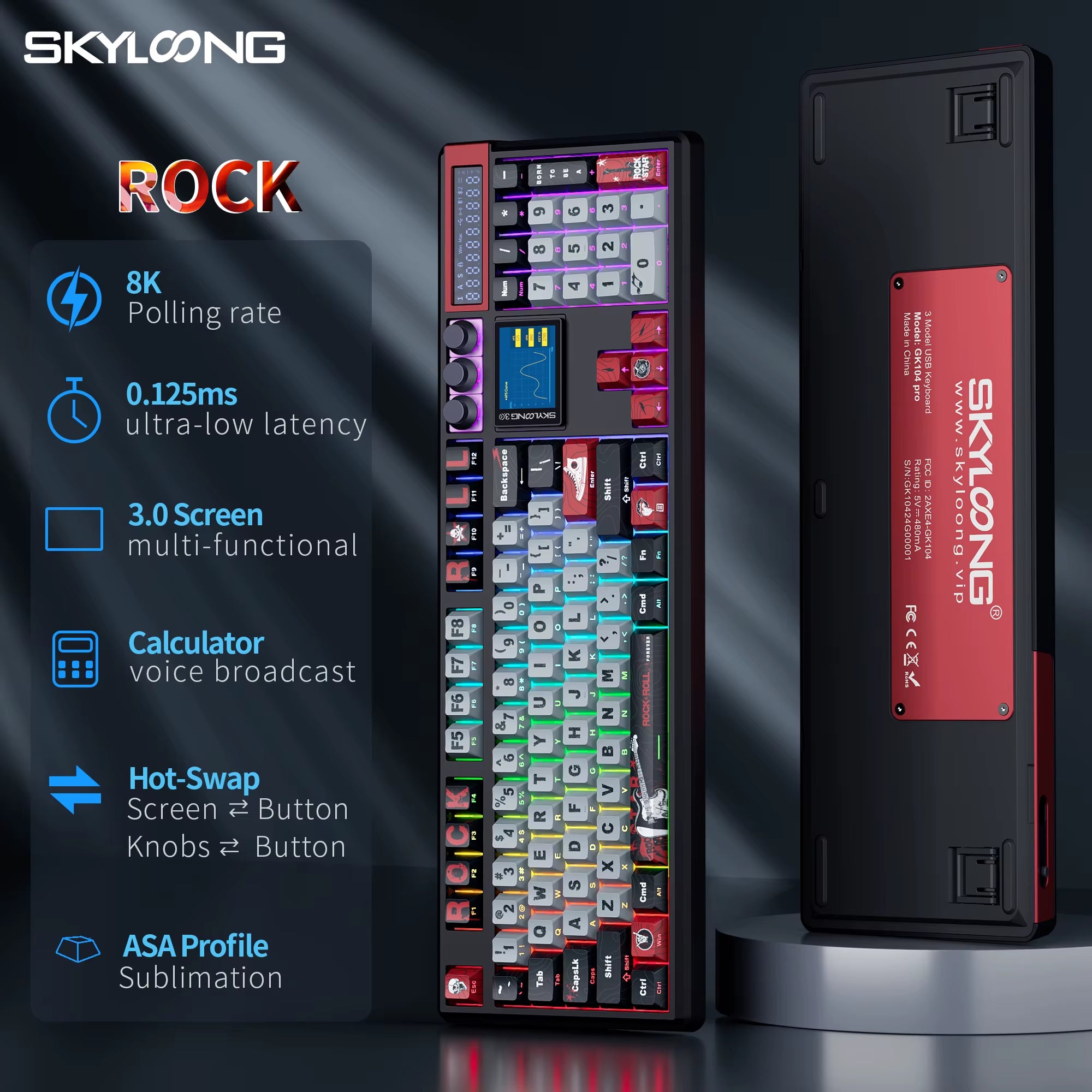 SKYLOONG GK104 Pro Wireless Mechanical Keyboard 100% Custom Keyboard Hot-Swapp Low-Noise Switch for PC Gamer Office Accessoies