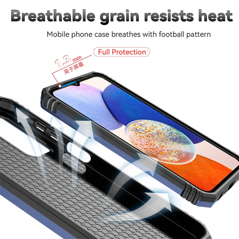 Slide Camera Lens Military Grade Armor Case for Samsung Galaxy A15 A25 A35 A55 5G Phone Holder Ring Stand Cover