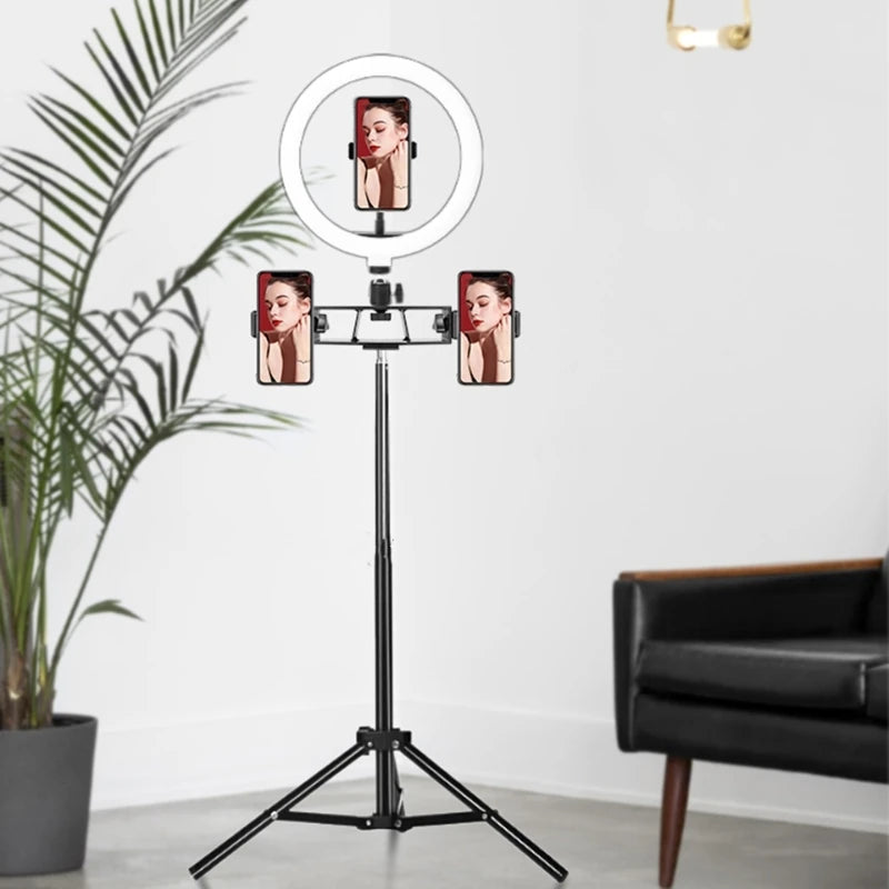 26/33Cm Photo Ring Light Led Selfie Ring Light Phone Bluetooth Broadcast Bracket Photography Lighting with Tripod