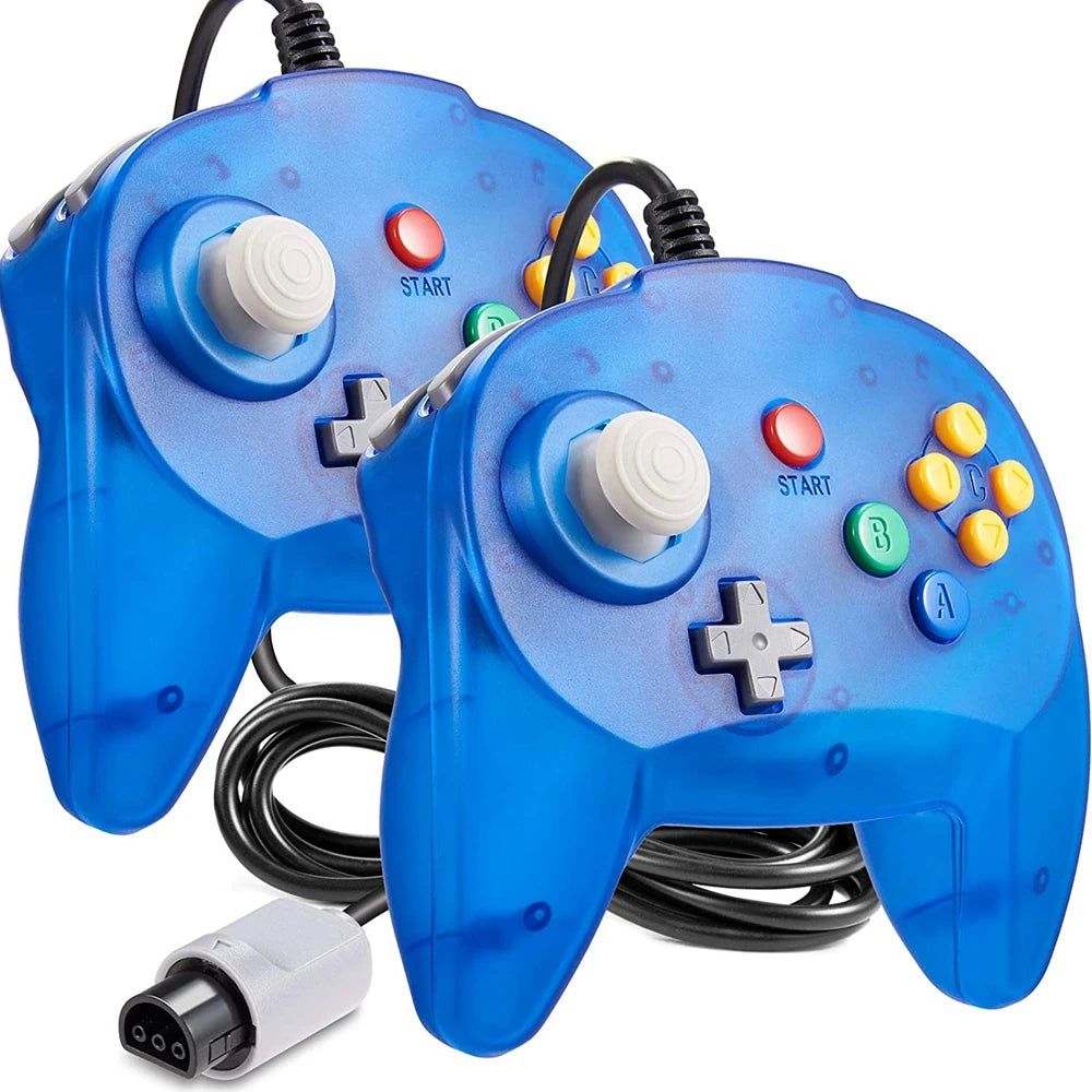 [New Version] 2 Pack for N64 Controller, Mini Game Pad Joystick for N 64 Console- Plug & Play (Design from Japan)
