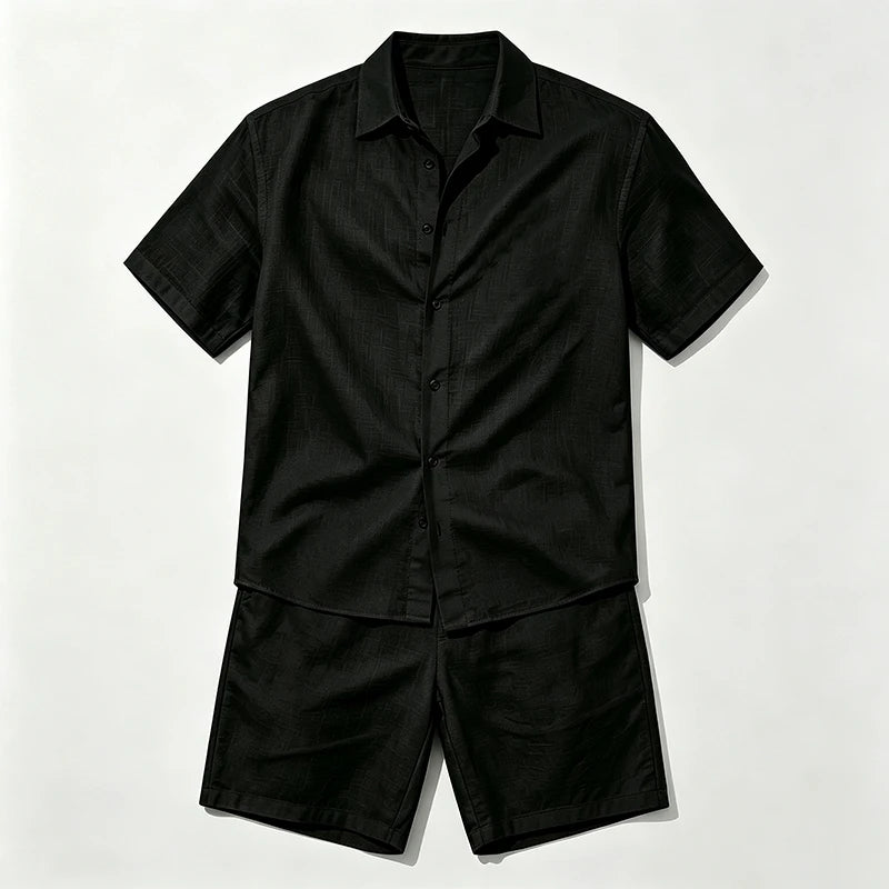 Conjunto de Lino Hombre – Camisa y Bermuda para Verano