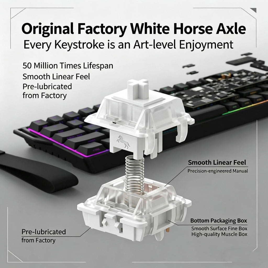 Wireless Mechanical Gaming Keyboard 60%,Hall Effect Magnetic Switch,RGB Backlit,Tri-Mode Hot Swappable Win/mac/iOS/And/Harmony