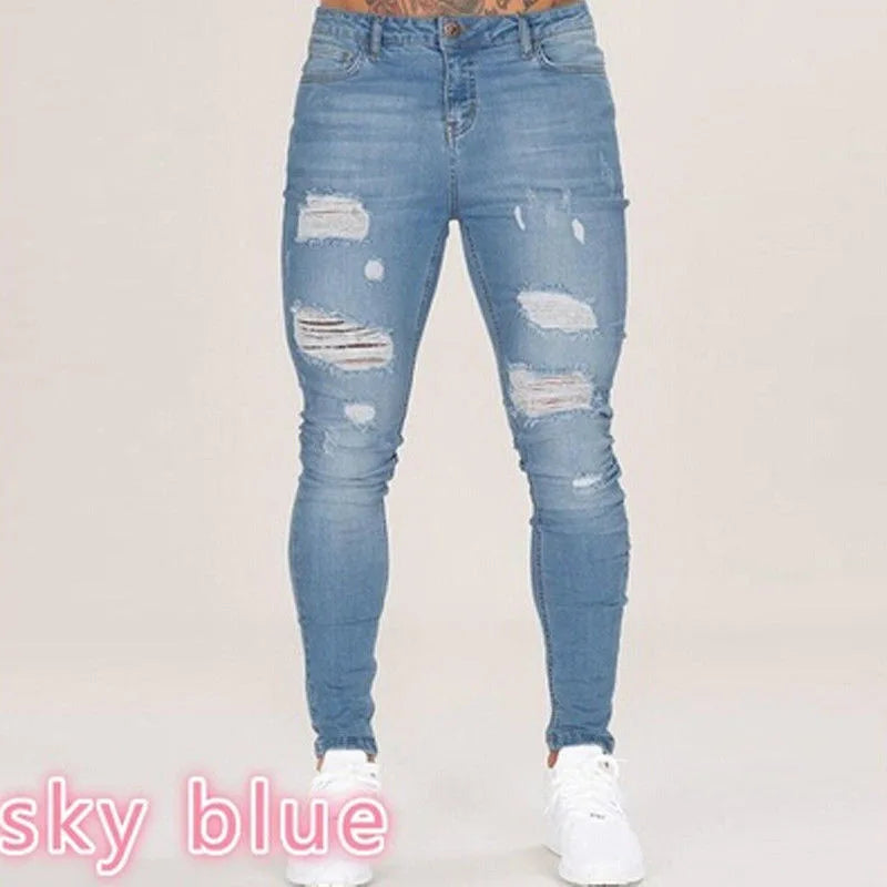Vaqueros Slim Hombre Rotos – Denim Elástico