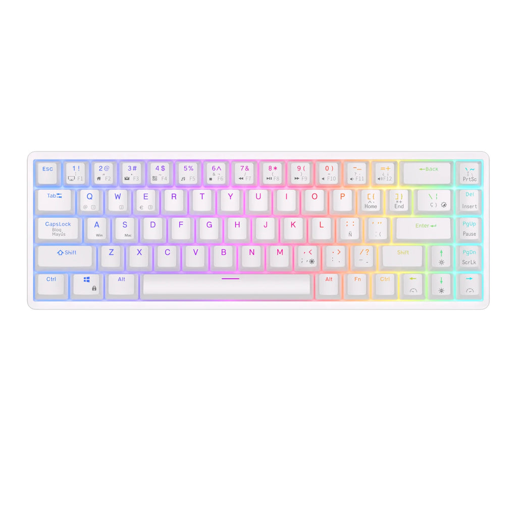 RK Royal Kludge RKG68 Mechancial Keyboard 68 Keys 65% Compact 2.4G Wireless Bluetooth Gamer Keyboard RGB Backlight Hot Swappable