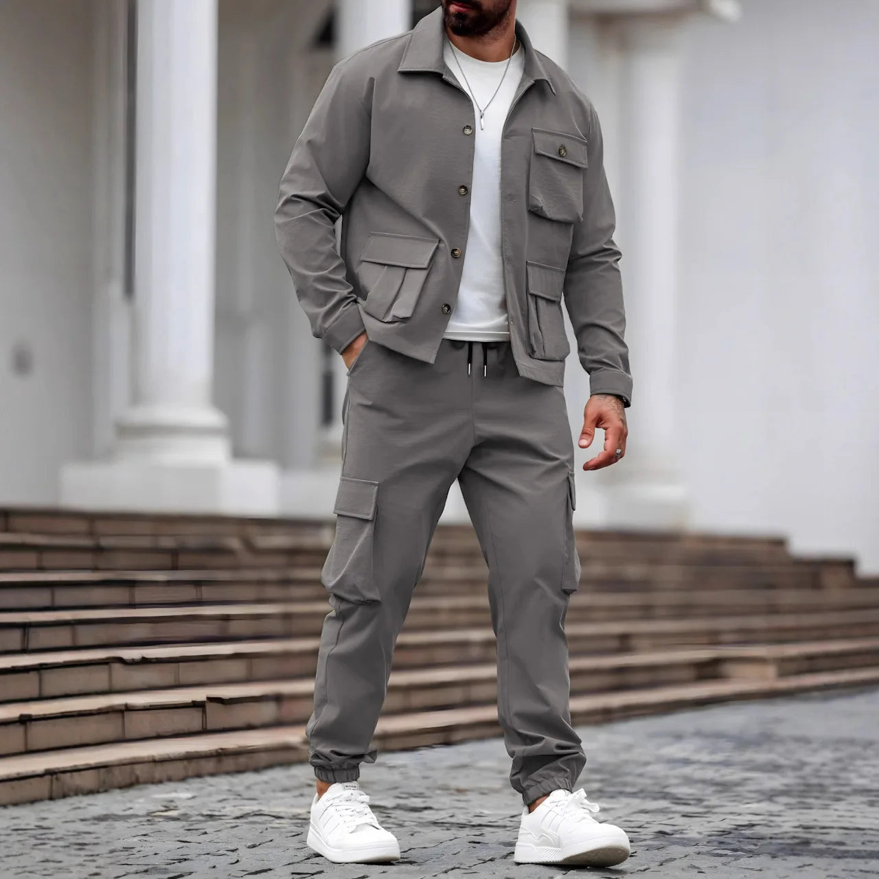 Conjunto Deportivo Hombre – Multibolsillos, Manga Larga