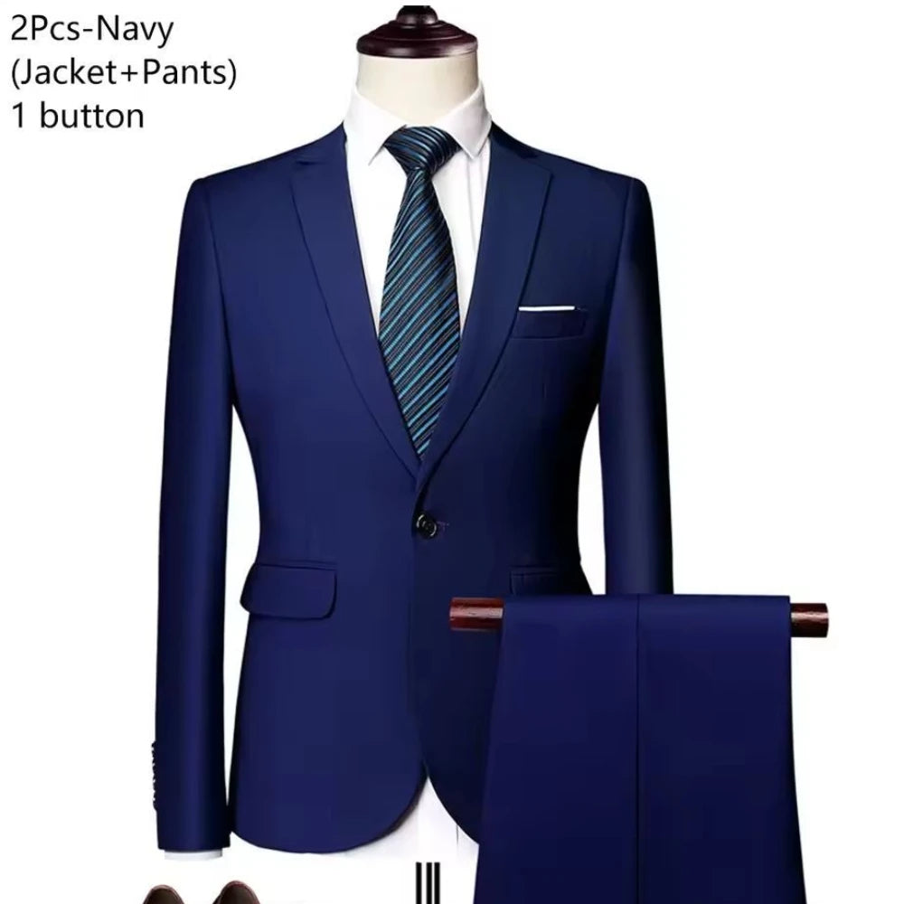 Traje de Boda Hombre 2 Piezas – Chaqueta y Pantalón Slim Fit