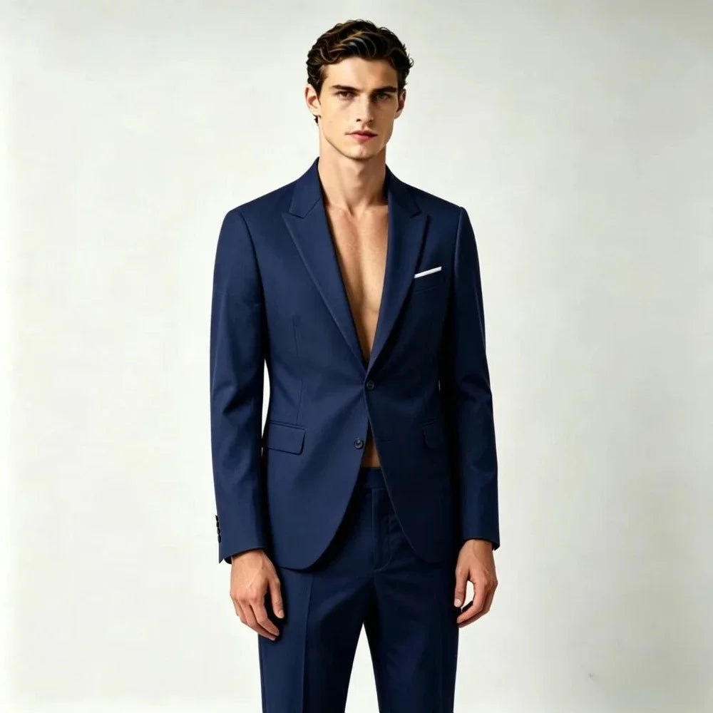 Traje de Boda Hombre 2 Piezas – Chaqueta y Pantalón Slim Fit
