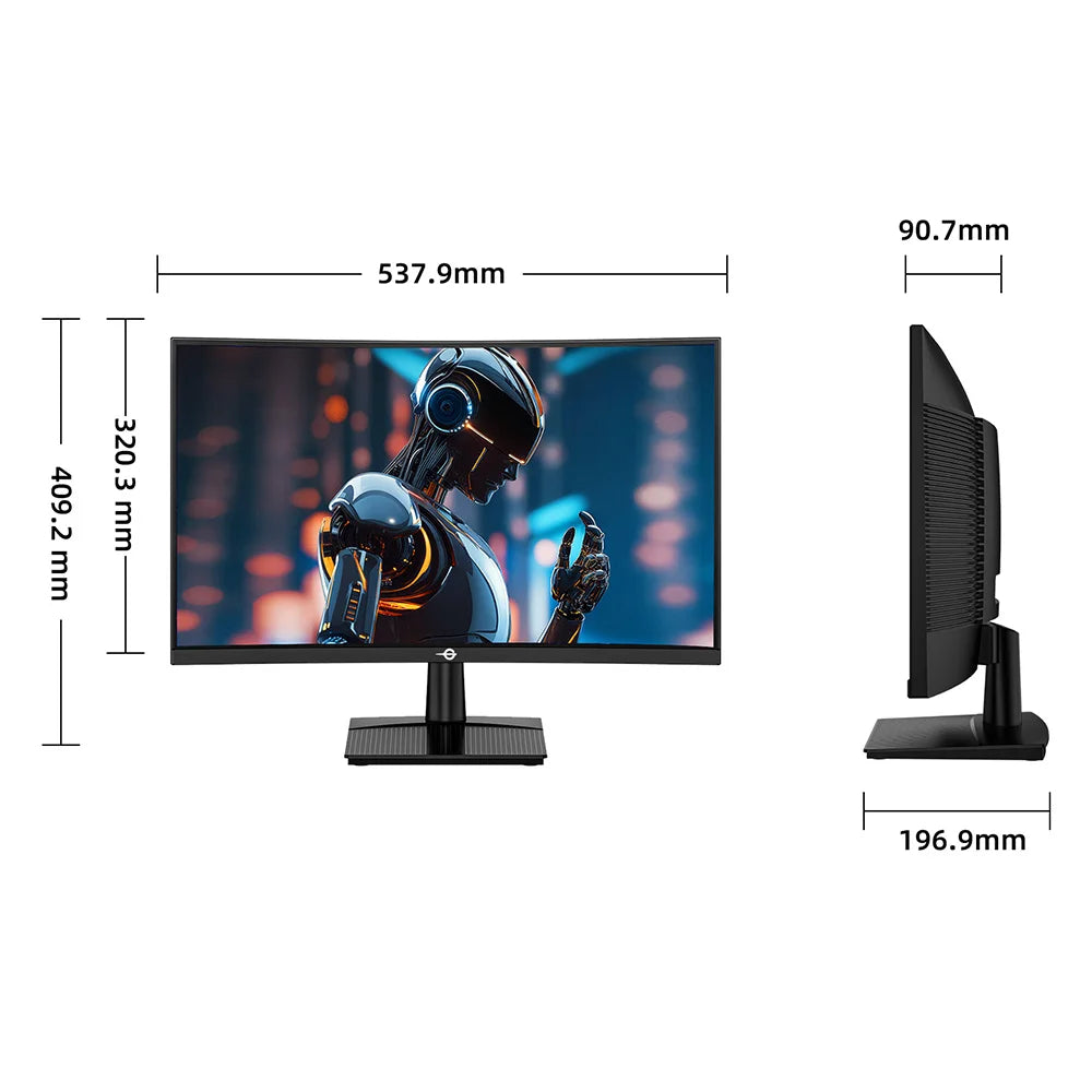 TITAN ARMY C24A1H Gaming Monitor, 23.6 inch 1500R Curved VA Screen, 1920*1080, 240Hz Refresh Rate, Dynamic OD, FreeSync, HDR10