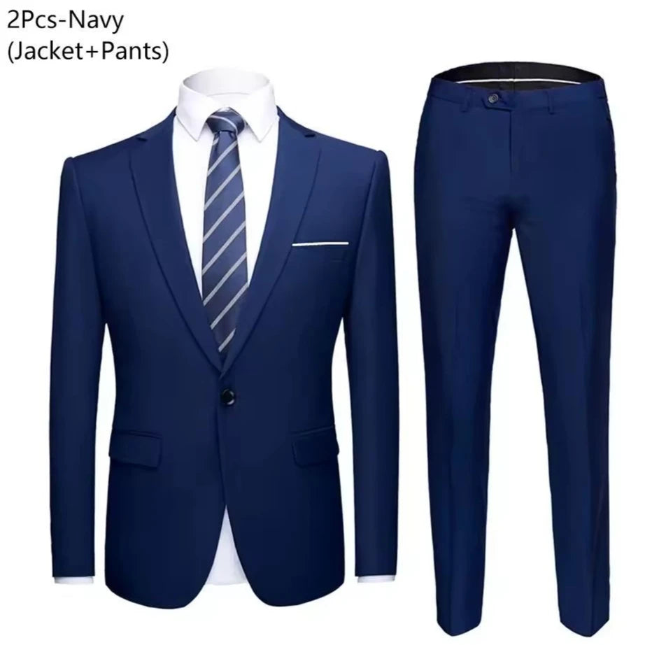 Traje de Boda Hombre 2 Piezas – Chaqueta y Pantalón Slim Fit