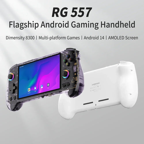 ANBERNIC RG557 Portable Game Console , 5.48" AMOLED Display, 8300mAh , Android 14, Retro Video Game Player For Birthday Gifts