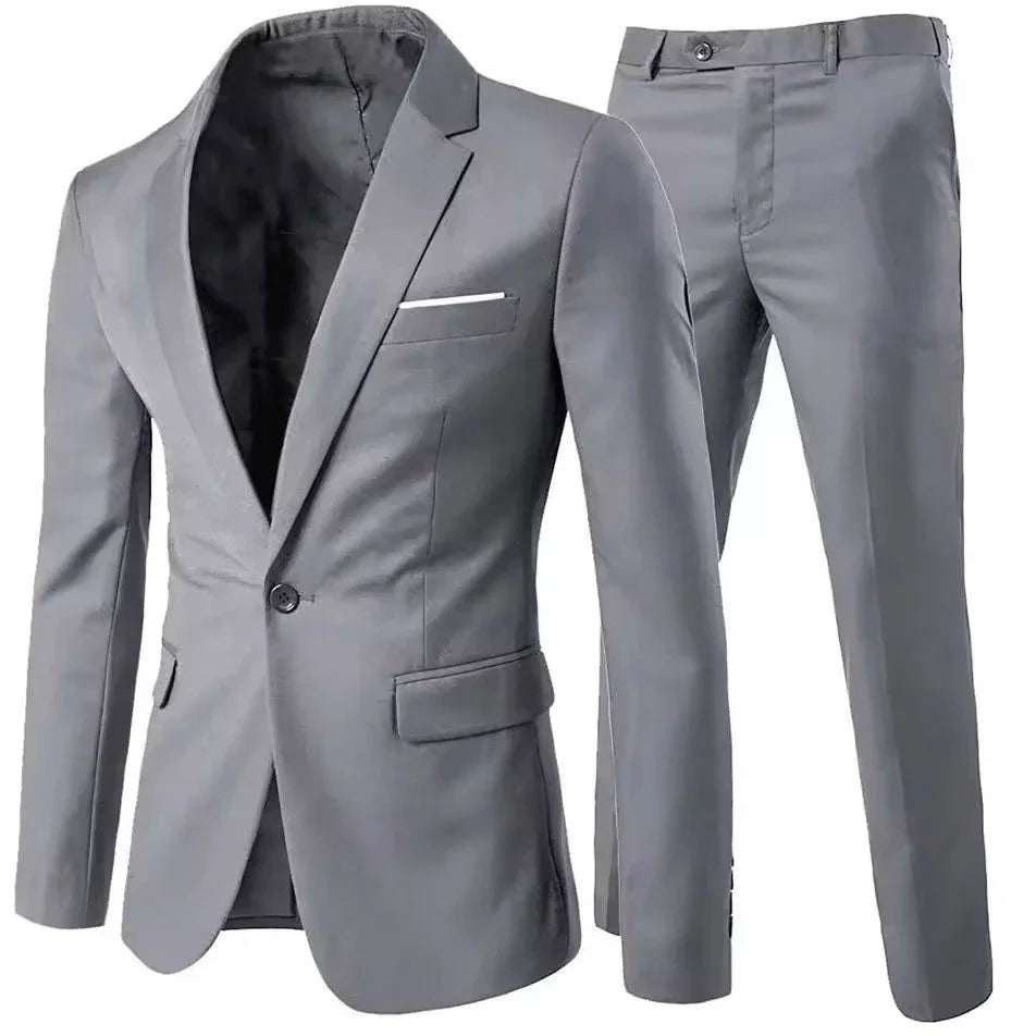 Traje de Boda Hombre 2 Piezas – Chaqueta y Pantalón Slim Fit
