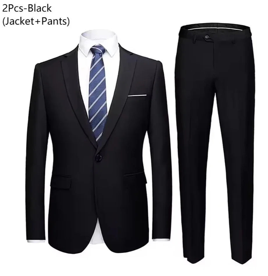 Traje de Boda Hombre 2 Piezas – Chaqueta y Pantalón Slim Fit