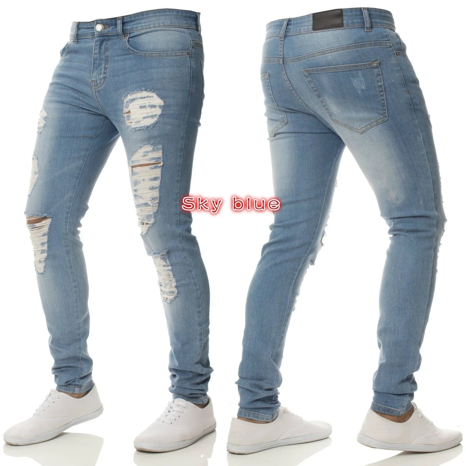 Vaqueros Slim Hombre Rotos – Denim Elástico