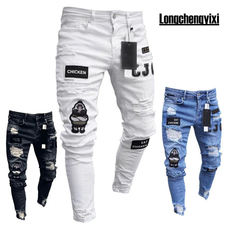 Vaqueros Slim Hombre Rotos – Denim Elástico