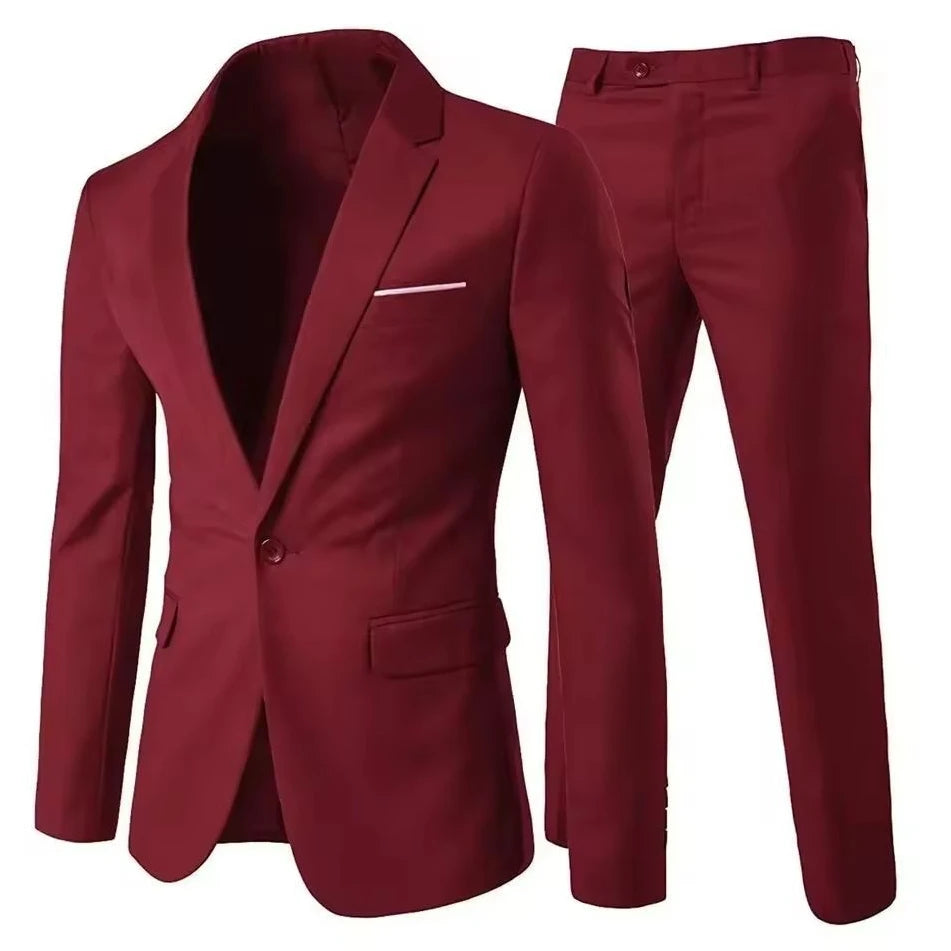 Traje de Boda Hombre 2 Piezas – Chaqueta y Pantalón Slim Fit