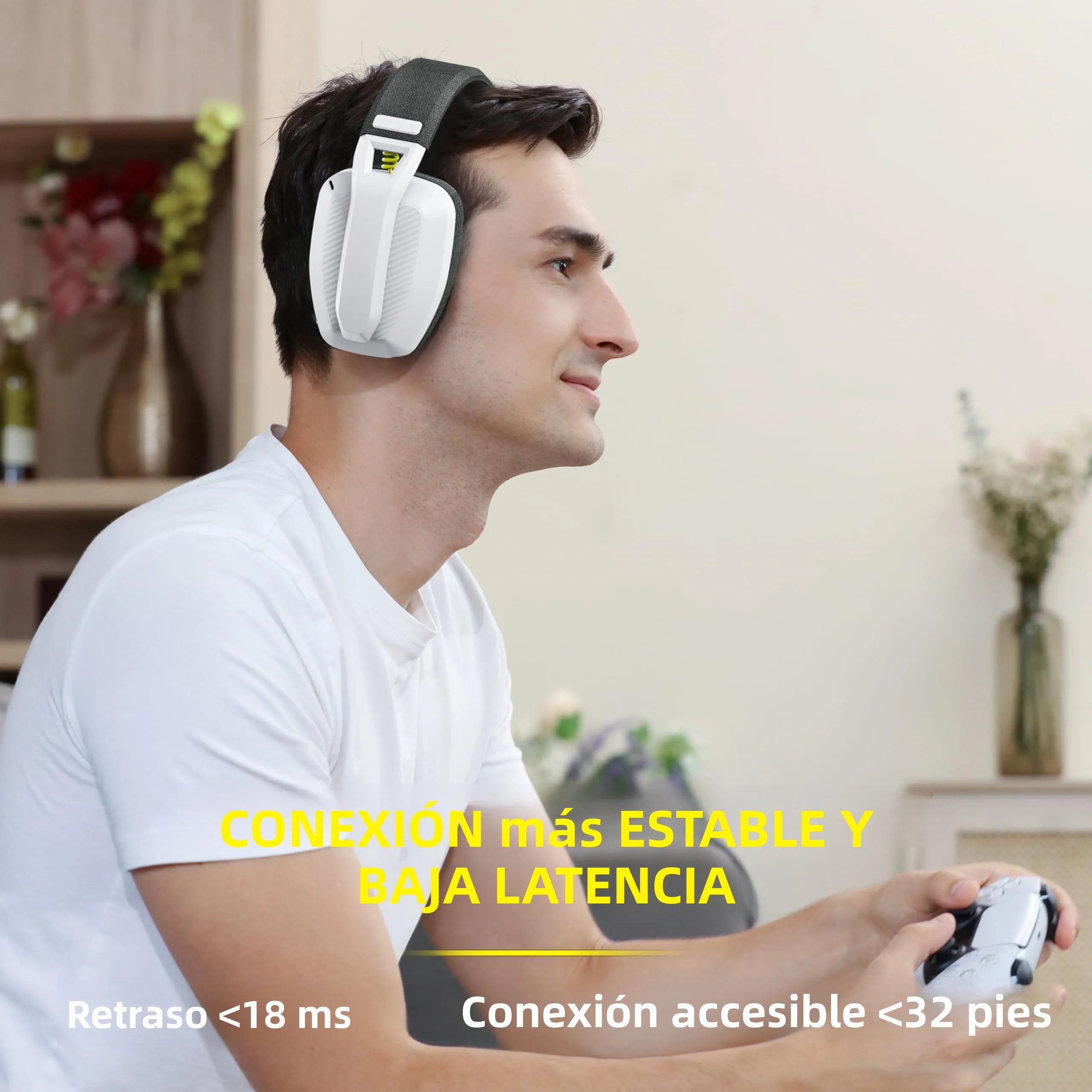 BINNUNE BW06 Bluetooth Headsets Gamer with Mic for PS5 PS4 PC Mac Playstation Wireless 2.4GHz Gaming Headphone with Microphone
