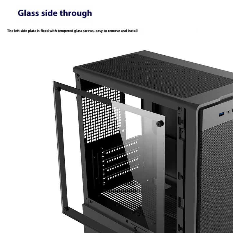 Power Train Flying  PC Case MATX Mini-ITX Chassis SFX/ATX Power Supply Desktop Portable Computer Case U3 port Iron net Panel