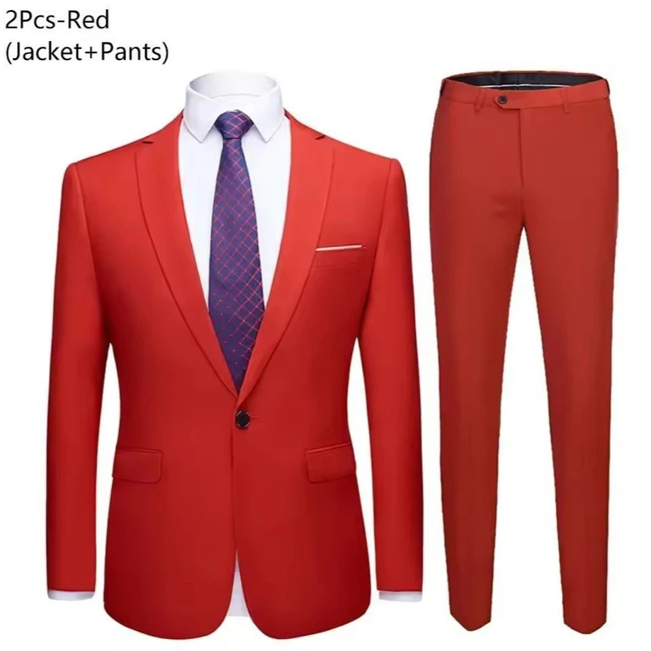 Traje de Boda Hombre 2 Piezas – Chaqueta y Pantalón Slim Fit