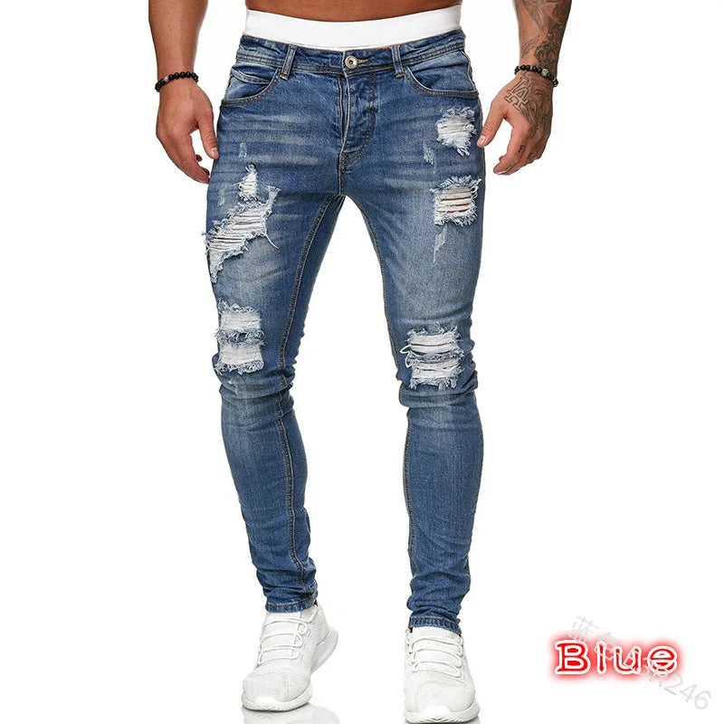 Vaqueros Slim Hombre Rotos – Denim Elástico