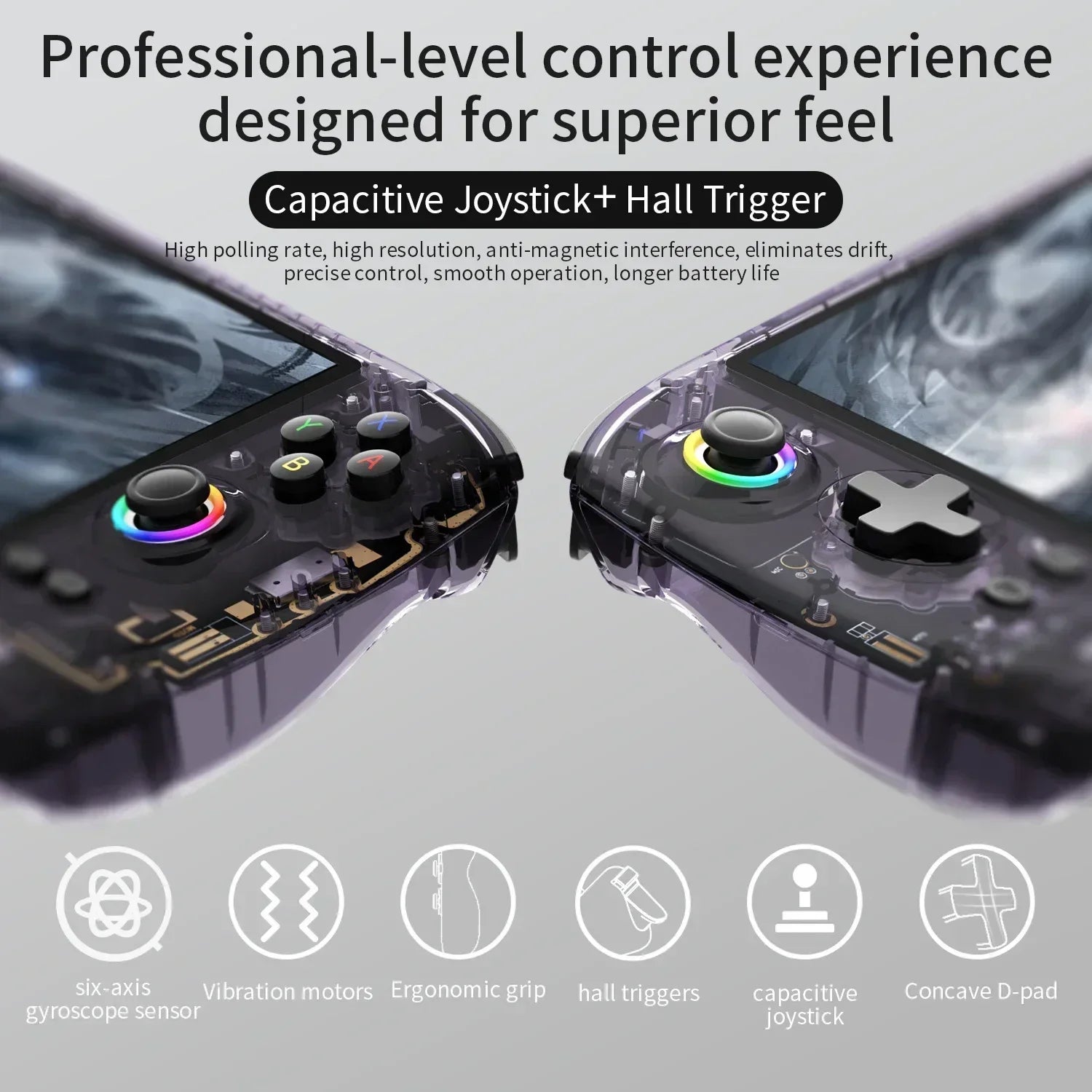ANBERNIC RG557 Portable Game Console , 5.48" AMOLED Display, 8300mAh , Android 14, Retro Video Game Player For Birthday Gifts