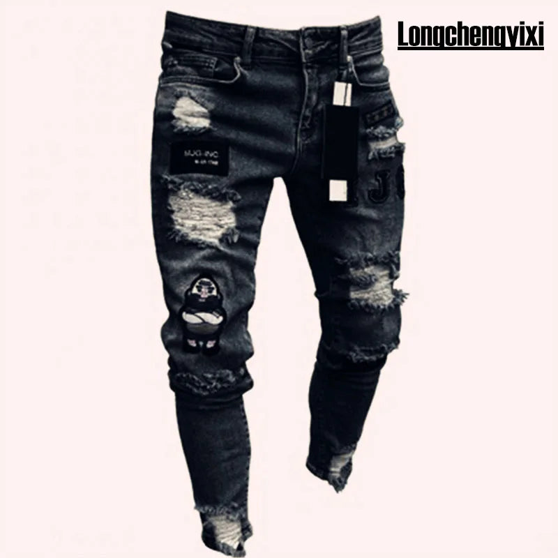 Vaqueros Slim Hombre Rotos – Denim Elástico
