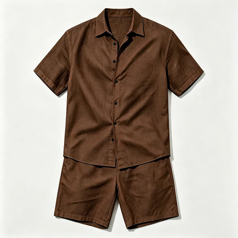 Conjunto de Lino Hombre – Camisa y Bermuda para Verano
