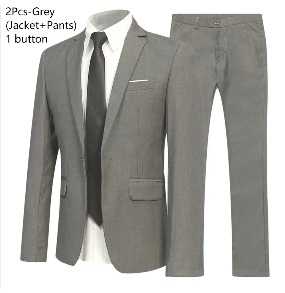 Traje de Boda Hombre 2 Piezas – Chaqueta y Pantalón Slim Fit