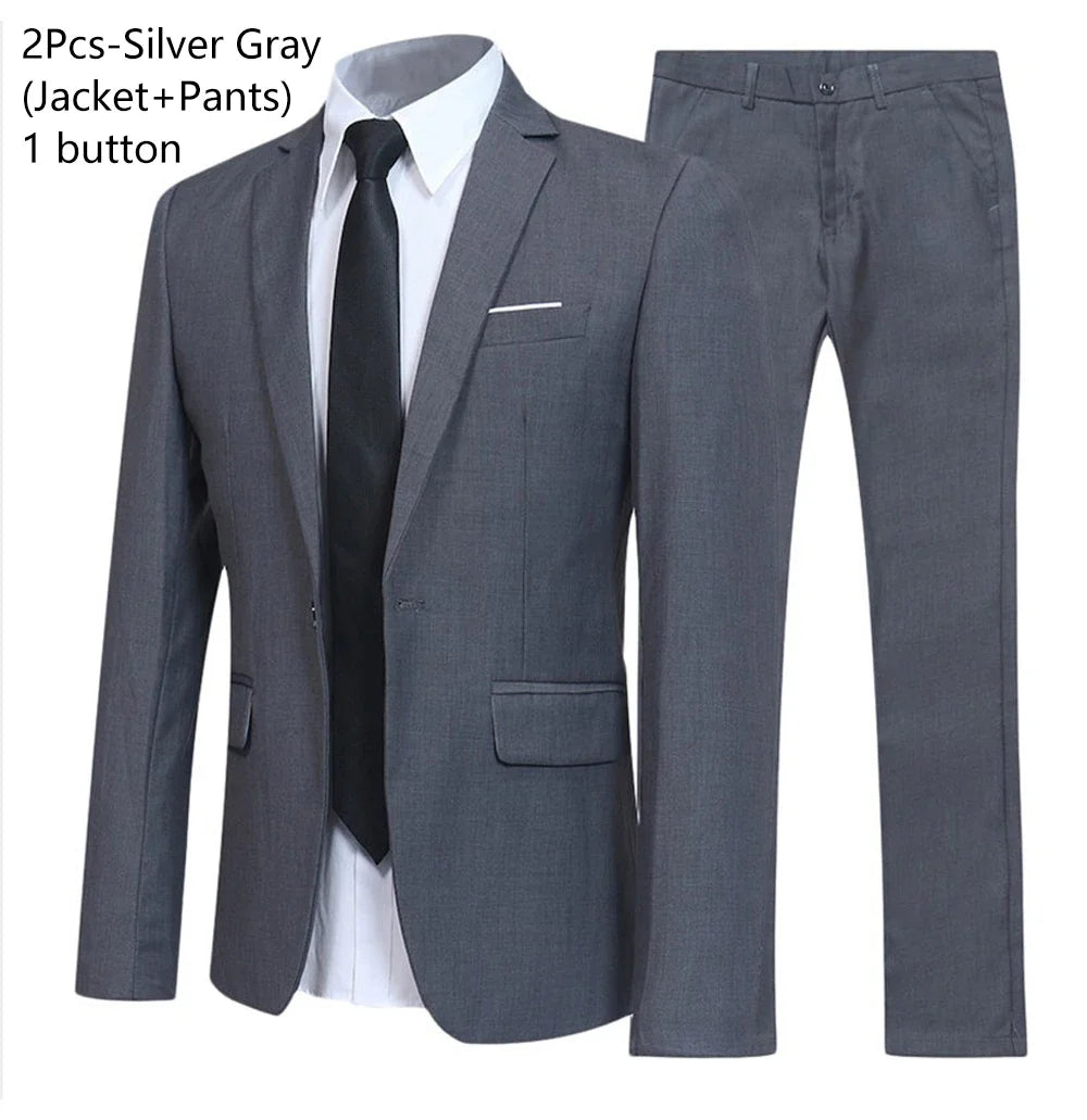 Traje de Boda Hombre 2 Piezas – Chaqueta y Pantalón Slim Fit