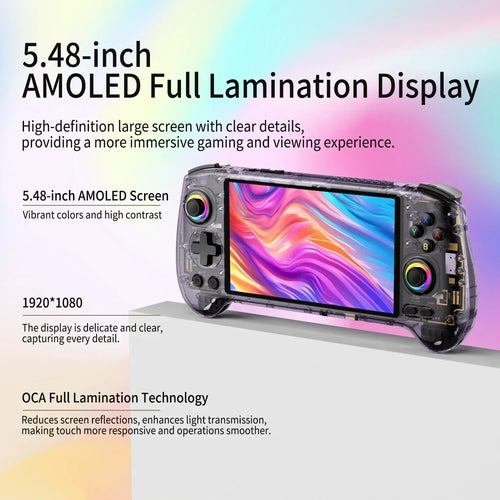 ANBERNIC RG557 Portable Game Console , 5.48" AMOLED Display, 8300mAh , Android 14, Retro Video Game Player For Birthday Gifts