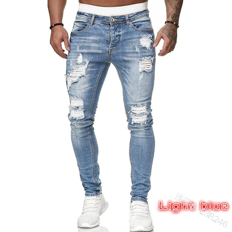 Vaqueros Slim Hombre Rotos – Denim Elástico