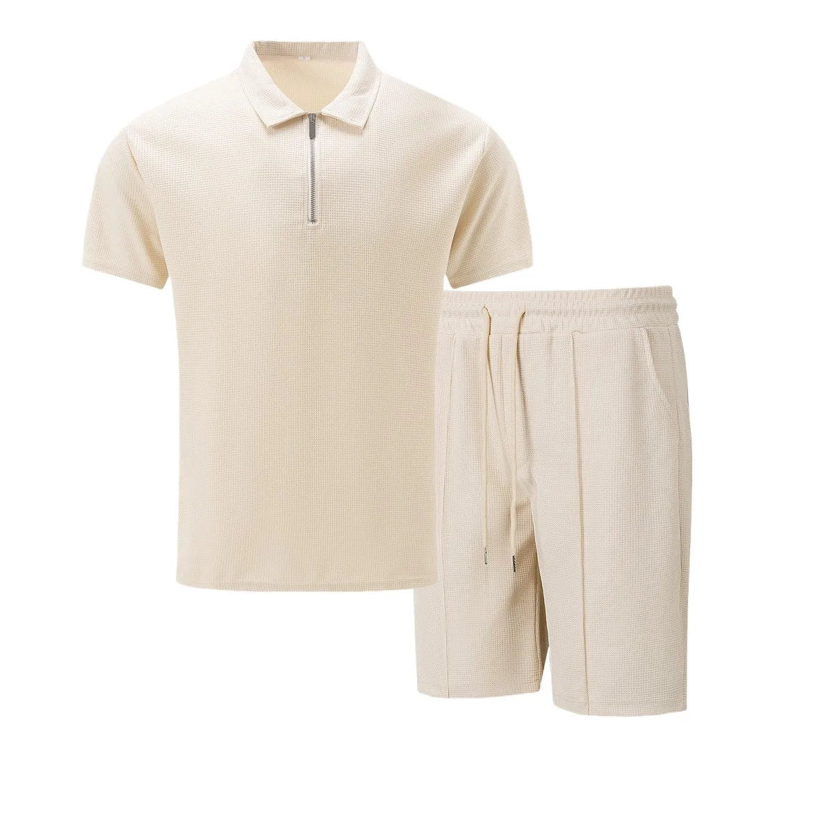 Conjunto Verano Hombre Waffle – Polo Manga Corta y Bermuda