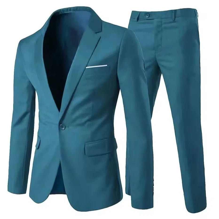 Traje de Boda Hombre 2 Piezas – Chaqueta y Pantalón Slim Fit