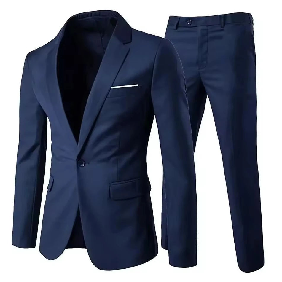 Traje de Boda Hombre 2 Piezas – Chaqueta y Pantalón Slim Fit