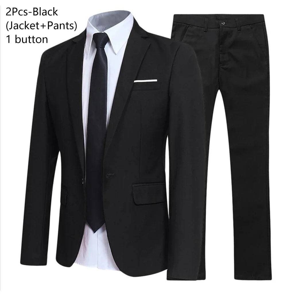 Traje de Boda Hombre 2 Piezas – Chaqueta y Pantalón Slim Fit