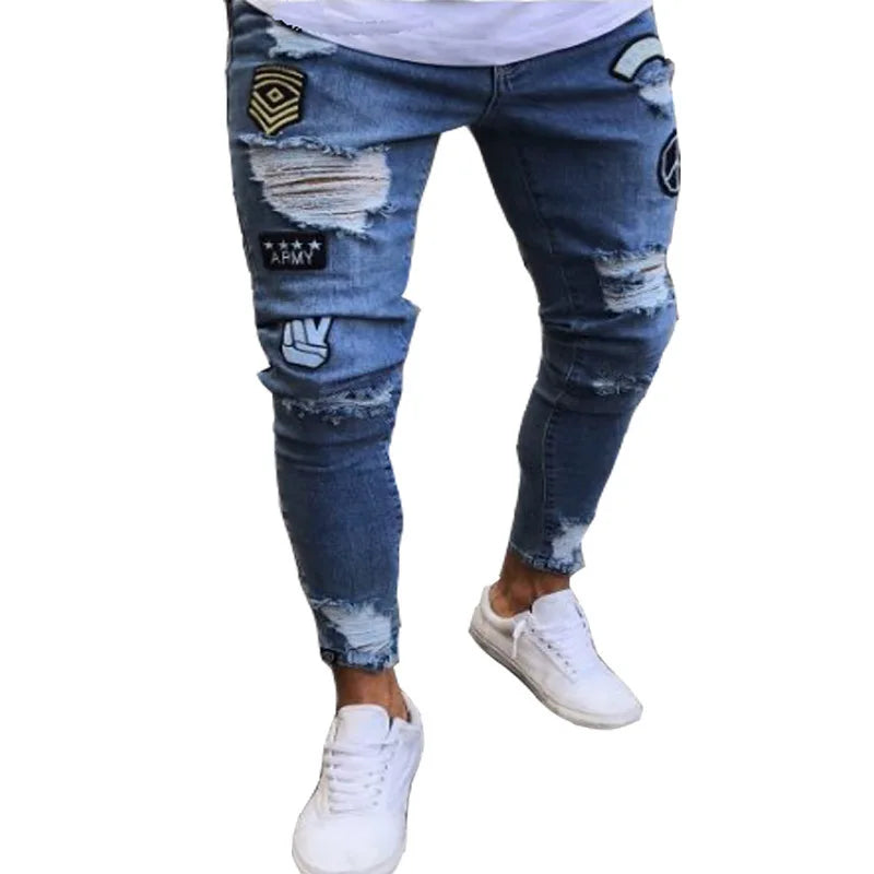 Vaqueros Slim Hombre Rotos – Denim Elástico
