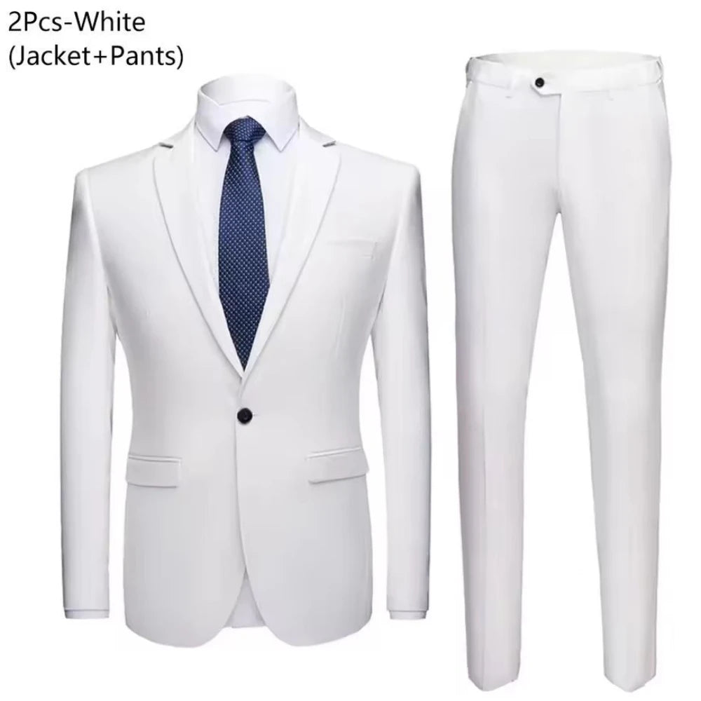 Traje de Boda Hombre 2 Piezas – Chaqueta y Pantalón Slim Fit