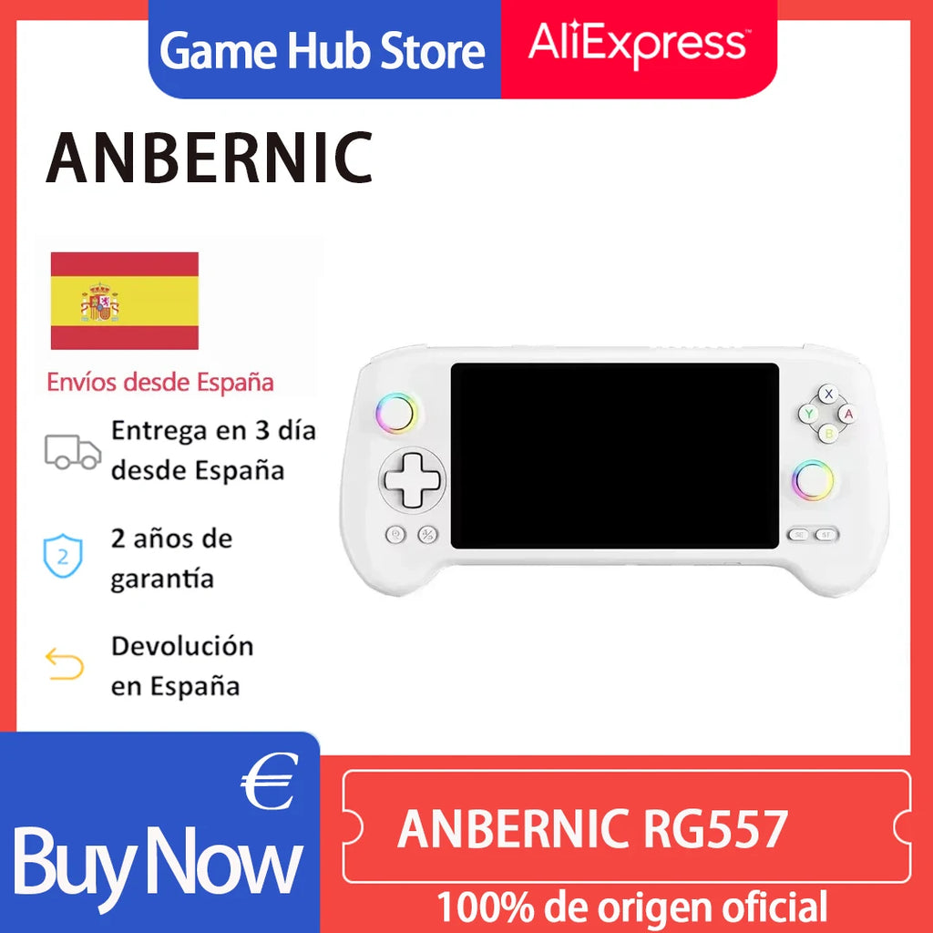 ANBERNIC RG557 Portable Game Console , 5.48" AMOLED Display, 8300mAh , Android 14, Retro Video Game Player For Birthday Gifts