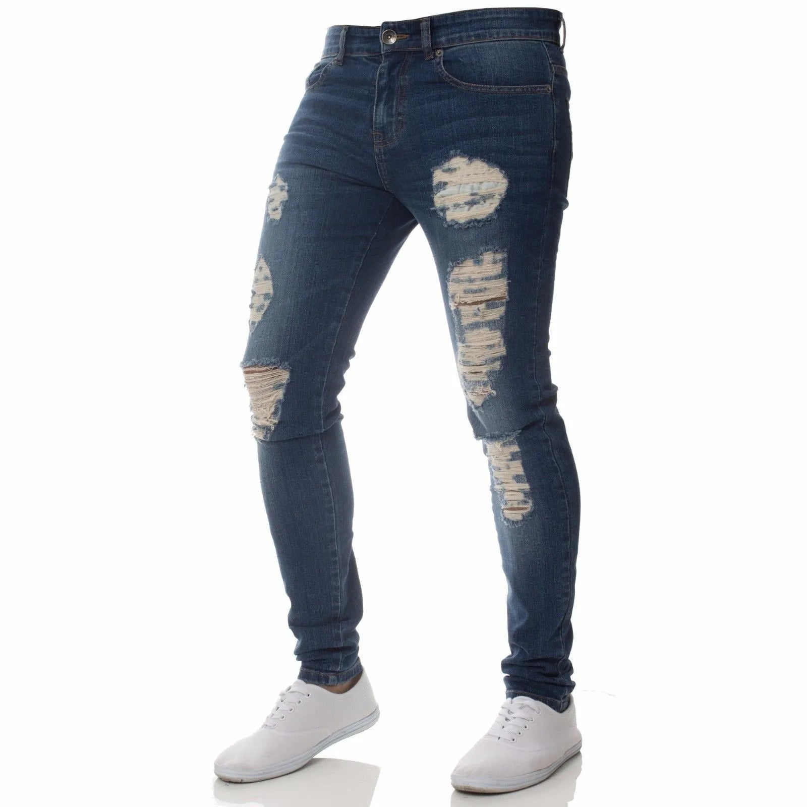 Vaqueros Slim Hombre Rotos – Denim Elástico