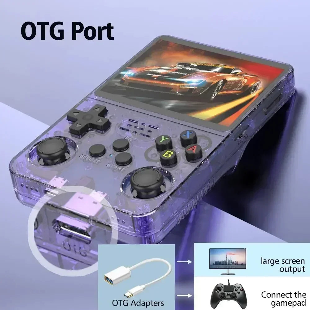 R36S Handheld Game Console ARKOS System 3.5 Inch IPS Screen Retro Classic Portable Pocket Video Player 128G Games Boy Gift
