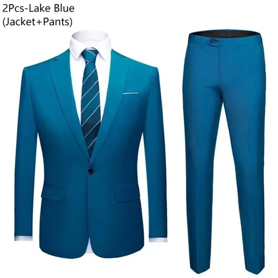 Traje de Boda Hombre 2 Piezas – Chaqueta y Pantalón Slim Fit