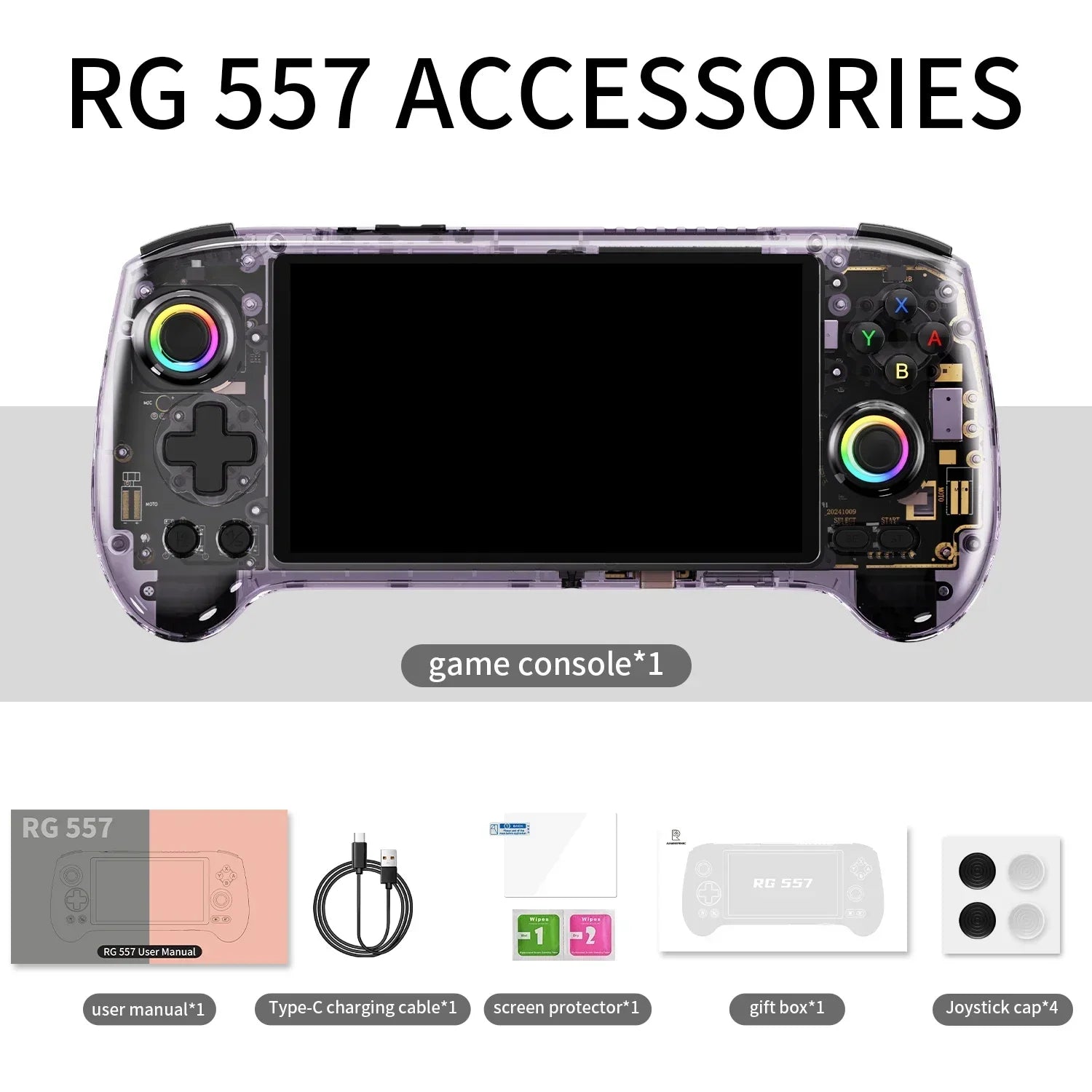 ANBERNIC RG557 Portable Game Console , 5.48" AMOLED Display, 8300mAh , Android 14, Retro Video Game Player For Birthday Gifts