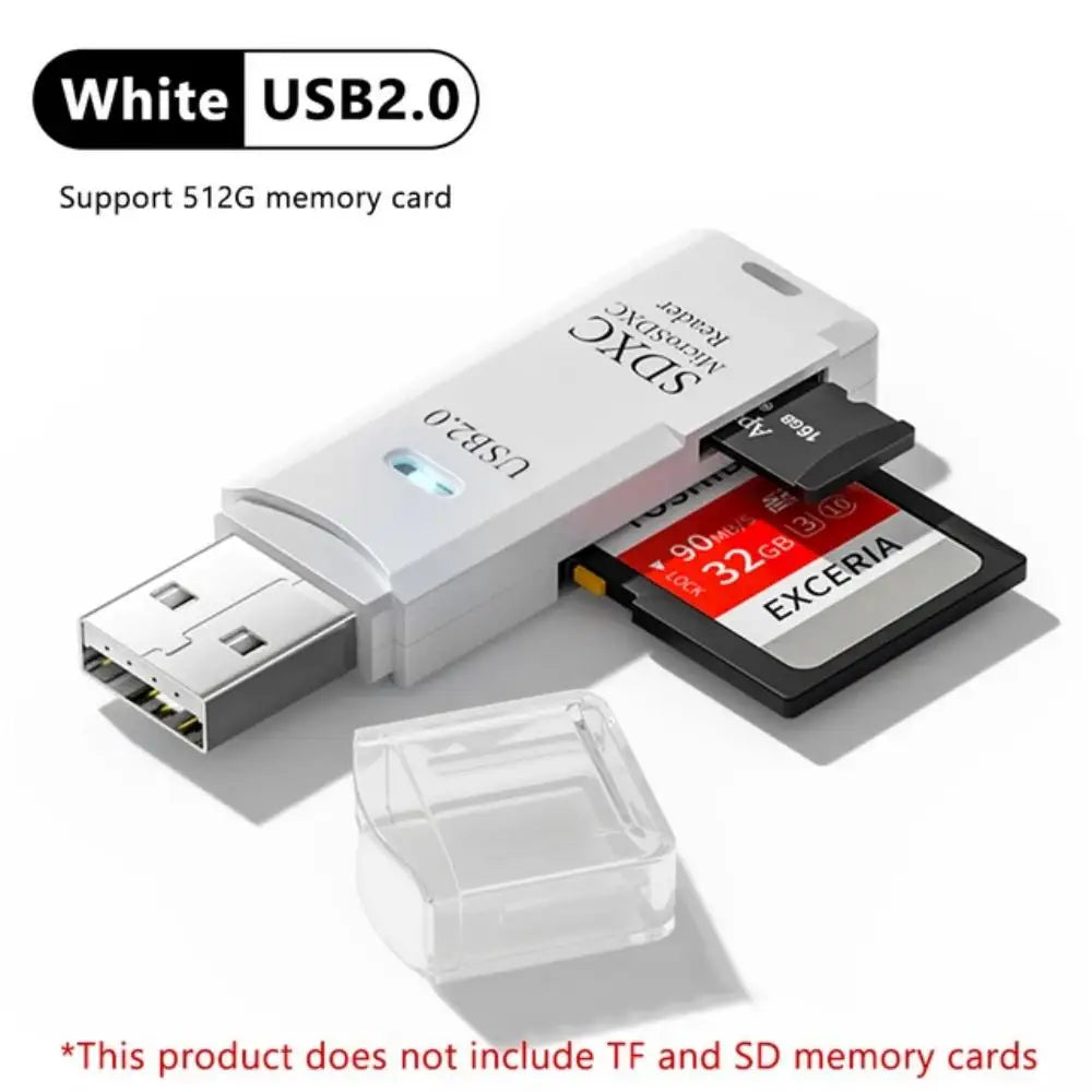 2-In-1 USB 3.0 High Speed Card Reader TF Memory Card Adapter Portable USB Flash Drive Design for PC Laptop Office Accessories