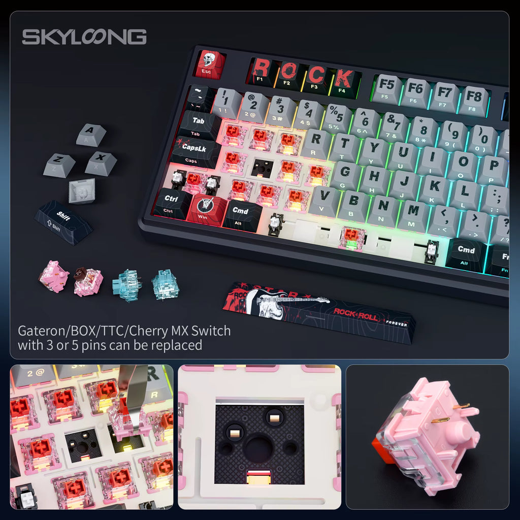 SKYLOONG GK104 Pro Wireless Mechanical Keyboard 100% Custom Keyboard Hot-Swapp Low-Noise Switch for PC Gamer Office Accessoies