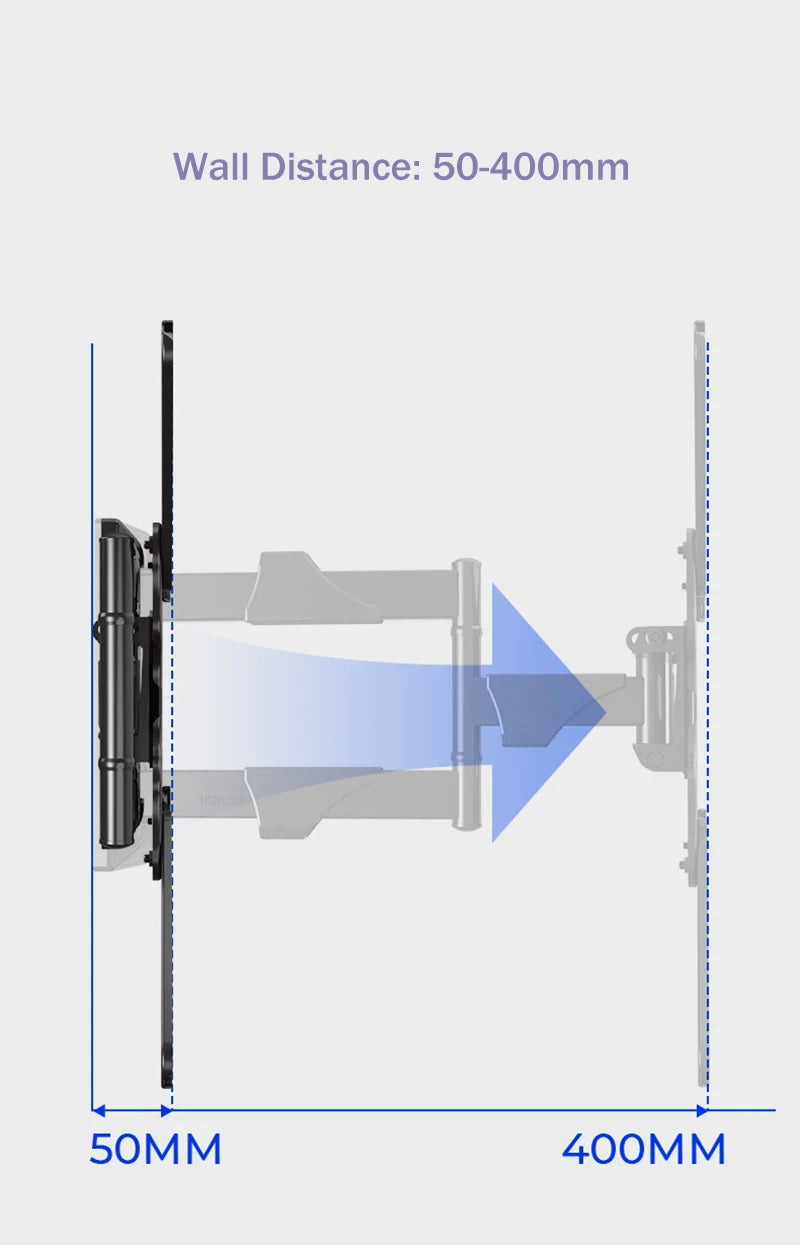 New NB P4 Full Motion 32-55 Inch TV Wall Mount Flat Panel LED LCD Display Mount Bracket MAX.VESA 400X400Mm Load 27.2Kgs